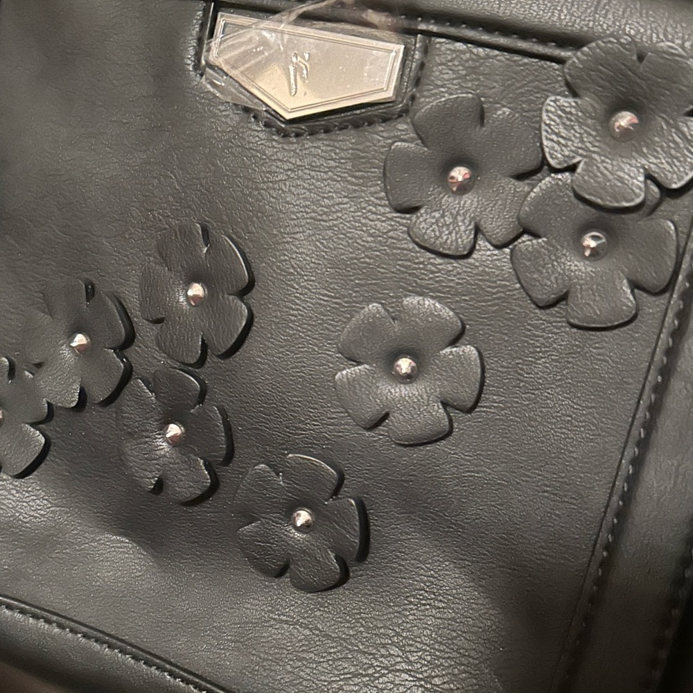 Vera Wang Black Floral Embellished Handbag-BNWT!